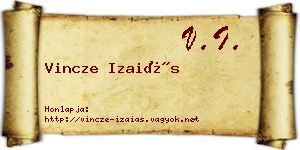 Vincze Izaiás névjegykártya